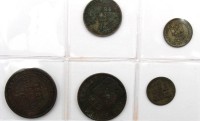 Auktion 371 / Los 6025 <br>5x div. Kleinm&uuml;nzen, Alt-Deutschland, ab ca. 1860, Preu&szlig;en, Hamburg, Sachsen u. Bayern