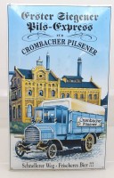 Auktion 371<br>Emaille-Schild, Erster Siegener Pils-Express, gebogene Form, alter ?, ca. 50 x 30
