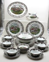 Auktion 371 / Los 9042 <br>Speiseservice f&uuml;r 6 Personen, Myotts Country Life