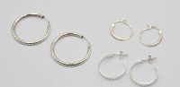 Auktion 371<br>3 Paar div. Silber-Creolen, zus. ca. 6gr., ca. L-1,5 bis 3cm