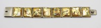 Auktion 371<br>persisches Armband mit handbemalten Perlmuttpaneelen, stark berieben, ca. L-20,5cm