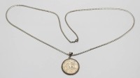 Auktion 371<br>Halskette mit M&uuml;nzanh&auml;nger, Half Dollar 1964, 835er Silberkette und Fassung, zus. ca. 30,9gr., L-78cm, Anh. L-5cm