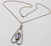 Auktion 371<br>Damenumh&auml;ngeuhr, Arnex, 835er Silber, Werk l&auml;uft an 800er Kette, zus. ca. 26,2gr.