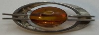 Auktion 371<br>vintage Silberbrosche mit Bernstein, B-5,2 cm, 6,8 gr
