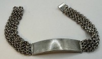 Auktion 371<br>massives Silber-925- Herren-Identit&auml;ts-Armband, ohne Gravur, L-20 cm, 44 gr.