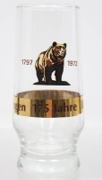 Auktion 371<br>Bierglas, Brauerei B&auml;ren Br&auml;u aus Schwenningen, ca. H-13,3cm