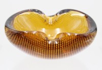 Auktion 371<br>Ascher, braun, Luftbl&auml;schen, Murano ?, ca. H-5,5cm B-13cm
