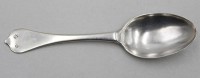 Auktion 371<br>Barocker-Silber-L&ouml;ffel, Ziermonogramm und datiert 1713,  L-20cm