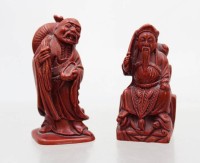 Auktion 371<br>Paar Figuren, Kunstmasse, China, ca. H-6,5cm