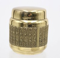 Auktion 371<br>Zigarettenspender aus Messing von Erhard &amp; S&ouml;hne, 60er Jahre, ca. H-9,5cm