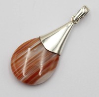Auktion 371<br>925er Silber-Anh&auml;nger, Achat, zus. 9,1gr., L-5,5cm