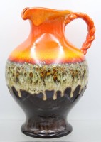 Auktion 371 / Los 9055 <br>gr. Henkelvase, 60/70er Jahre, wohl Jasba, ca. H-35cm