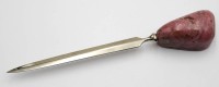Auktion 371<br>Brief&ouml;ffner, Griff mit Rhodolnit, ca. L-14,5cm