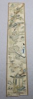 Auktion 371<br>chinesische Seidenstickerei,  mit L&auml;suren, ca. 47 x 9cm