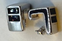 Auktion 371<br>Paar Edelstahl Ohrstecker "Pierre Lang" blaue Steine