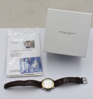 Auktion 371<br>klassische Armbanduhr,  Abeler &amp; S&ouml;hne, Quartzwerk, Box und Papiere anbei, guter Zustand, D-3,8cm