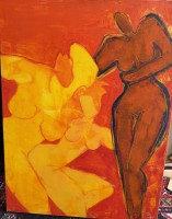 Auktion 371 / Los 4045 <br>Anne-Gret Winkler (1944 - 2018) , 1998 "Lebendiges Orange" betitelt, &Ouml;l/Leinen, 80x60 cm (s.google Galerie11)