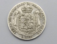 Auktion 371<br>5 Lire, Maria Luigia, 1832, ca. 23gr., D-3,7cm