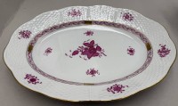 Auktion 371<br>grosse ovale Platte "Herend" Apponyi rot,31x24 cm