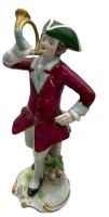 Auktion 371<br>&bdquo;Musiker mit Jagdhorn&ldquo;, Scheibe-Alsbach, Th&uuml;ringen, 1950,  H-ca. 16 cm
