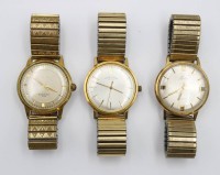 Auktion 371<br>3x div. Vintage Armbanduhren, Laco Automatik, Favre Leuba und Laco electric, 2x Laufen 1x ungepr&uuml;ft, ca. D-3,5cm