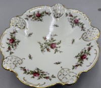 Auktion 371<br>kl. Aufsatz Schale "Rosenthal" Moliere, Moosrose, D-23cm, H-5,5 cm