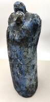 Auktion 371<br>Anne-Gret Winkler (1944 - 2018=) stehendes Paar,  Terrakotta, grau/blau, H-32 cm, sign., dat. (19)65