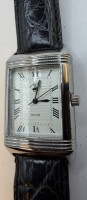 Auktion 371<br>Quartz Damen-Armbanduhr BEVERLY HILLS POLO CLUB Reverso, Ziffernblatt s/w, Werk nicht gepr&uuml;ft, guter Zustand, schwarzes Lederband