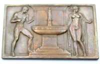 Auktion 371<br>Gustav Adolf Bredow Plakette &bdquo;In Arte Libertas&ldquo;, Bronze, Jahresgabe des W&uuml;rttembergischen Kunstvereins f&uuml;r das Jahr 1910, ca. 6,5 x 11cm