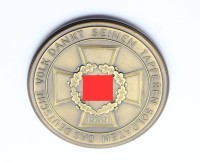 Auktion 371<br>Gedenkplakette zur Umfassungsschlacht von Kiew im September 1941, aus der Zeit?, D-7cm 159gr.