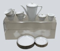 Auktion 371 / Los 8197 <br>vintage Kaffeeservice "kgl. preuss. Tettau",   20 Teile (nur 5 Tassen)