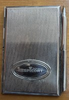 Auktion 371<br>versilberter Notizblock-Halter mit Kugelschreiber, 10x7 cm