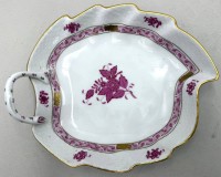Auktion 371<br>gr. Blattschale "Herend" Apponyi rit, 20x17 cm