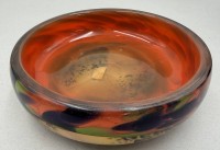 Auktion 371<br>bunte Kunstglasschale "Randsfjordglass" Norway, gut erhalten, H-5 cm, D-16 cm