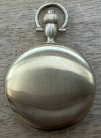 Auktion 371<br>Quartz Savonette "Lacher" Germany, Double, guter Zustand, Werk nicht gepr&uuml;ft, D-4,5 cm, Innendeckel "Danke f&uuml;r deine Treue-IGM"