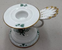 Auktion 371<br>Kerzenhalter mit Tragering,  "Meissen" indisch gr&uuml;n, H-7 cm, 1.Wahl
