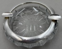 Auktion 371<br>schwerer Kristallascher mit Silberrand-835-,D-ca. 17 cm