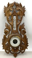 Auktion 371<br>gr. Wetterstation, Holz geschnitzt, 50x24 cm