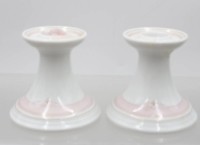Auktion 372<br>Paar Leuchter, , Hutschenreuther, Maria Theresia Windsor Rose, ca. H-8,3cm
