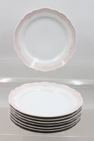 Auktion 372<br>8x flache Teller, , Hutschenreuther, Maria Theresia Windsor Rose, D-25cm