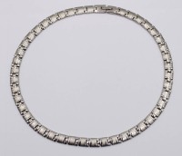 Auktion 372 / Los 1018 <br>flache Edelstahl-Halskette, ca. L-50cm