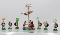 Auktion 372 / Los 15004 <br>Marienk&auml;fer-Gruppe, OTTO MERTENS, 7 Teile, ca. H-7 und 15cm