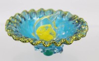 Auktion 375 / Los 10047 <br>Kunstglas-Schale, Murano, mittig Fisch, wohl 60/70er Jahre, ca. H-6,5cm D-14,5cm