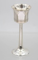 Auktion 372 / Los 11020 <br>Lik&ouml;rkelch auf Stand, Dansk Fors&oslash;lvnings Anstalt, versilbert, ca. H-10,8cm