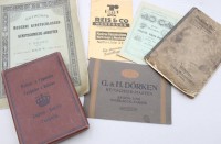 Auktion 372 / Los 3004 <br>6x div. Kataloge und Firmenbrosch&uuml;ren, um 1900, Alters-u. Gebrauchsspuren