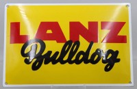 Auktion 372<br>Lanz Bulldog Emailleschild, gebogene Form, ca. 20 x 30cm