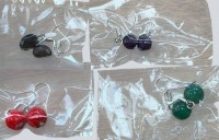 Auktion 372<br>4x Paar Ohrh&auml;nger, Silber-925- mit bunten Perlen etc, alle ungetragen