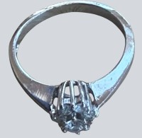 Auktion 372<br>Silberring-925- mit klaren Steinen, RG 57, 2,35 gr
