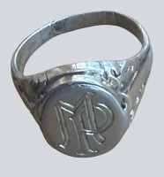 Auktion 372<br>alter Siegelring, Silber-835- Monogramm "MP" RG 63, 6,6 gr., Tragespuren