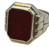 Auktion 372<br>alter Herren Silberring-835- mit Karneol-Platte, innen Widmung, RG 63, 7,9 gr